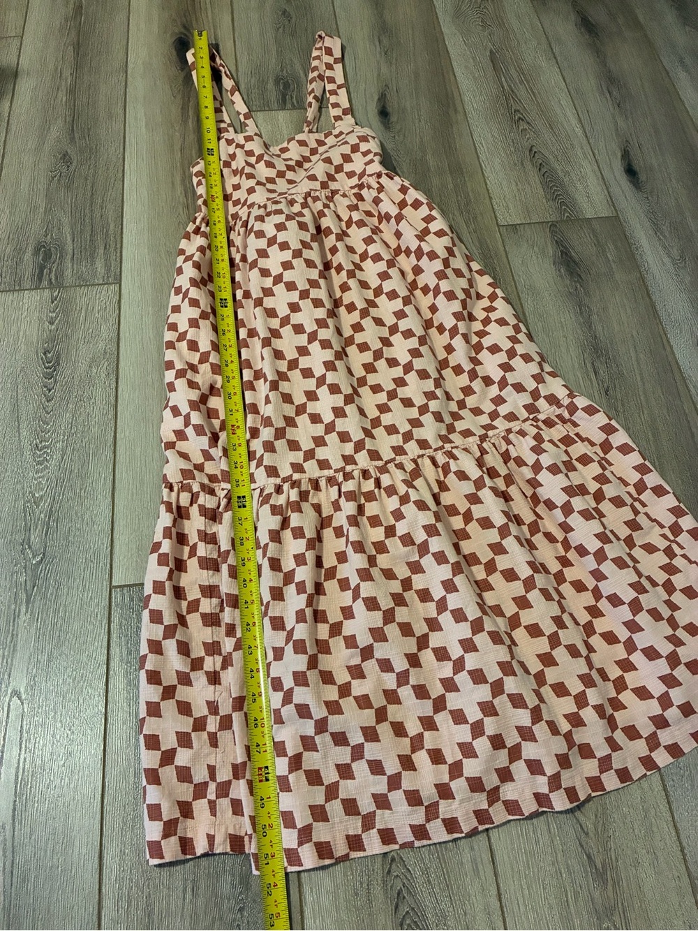 Madewell Cicely Sleeveless Tiered Midi Dress in Geo Checkerboard Size 12 - Picture 9 of 10